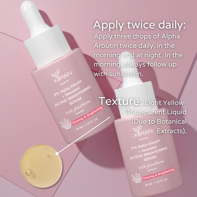 private label 2% alpha arbutin serum with seaweed